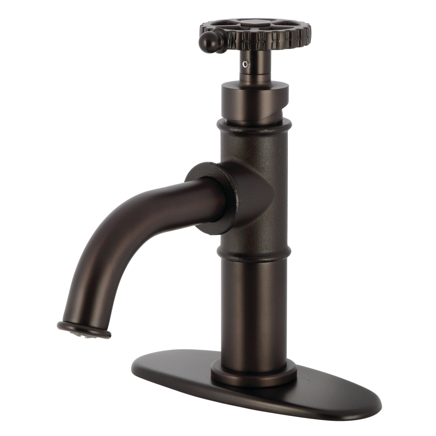 Kingston Sona KSD2825CG - Fuller One-Handle 1-Hole Bathroom Faucet with Deck Plate and Push Pop-Up Drain, Oil Rubbed Bronze — image 1
